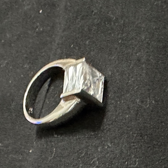 GET ENGAGED Bold Statement Modernist Square CZ & Silver Ring Size 7 - Picture 16 of 16